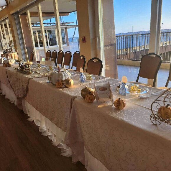 Disney Wedding Princess Swirl Premium Jacquard Rectangle Tablecloth - Picture 11 of 11